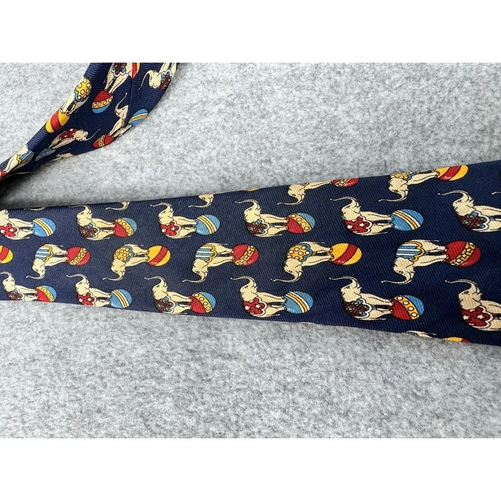 Brooks‎ Brothers Makers Silk Necktie Circus Elephant Print Novelty USA Made
